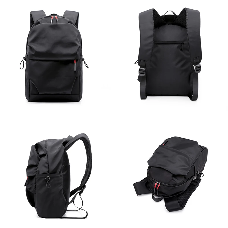 New Men Laptop Backpack Large Capacity Stundent School Bag Female Pleated Casual Style Waterproof Business Travel Backpacks Male