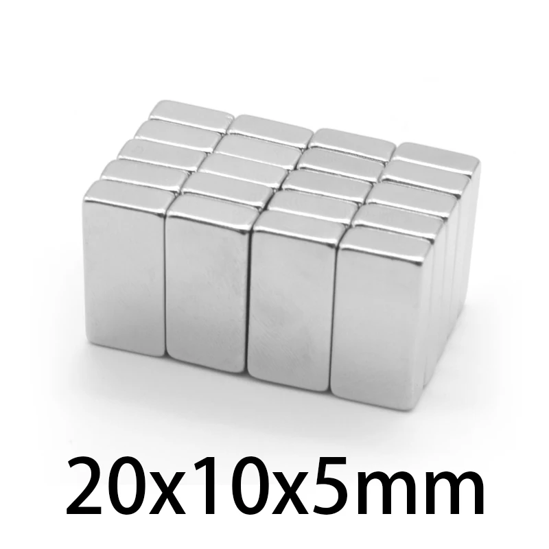 Imanes de neodimio de Bloque rectangular, 20x10x5, cuboide 30x10x5, NdFeB permanente de tierras raras, 10x10x5, 40x10x5, 50x10x5