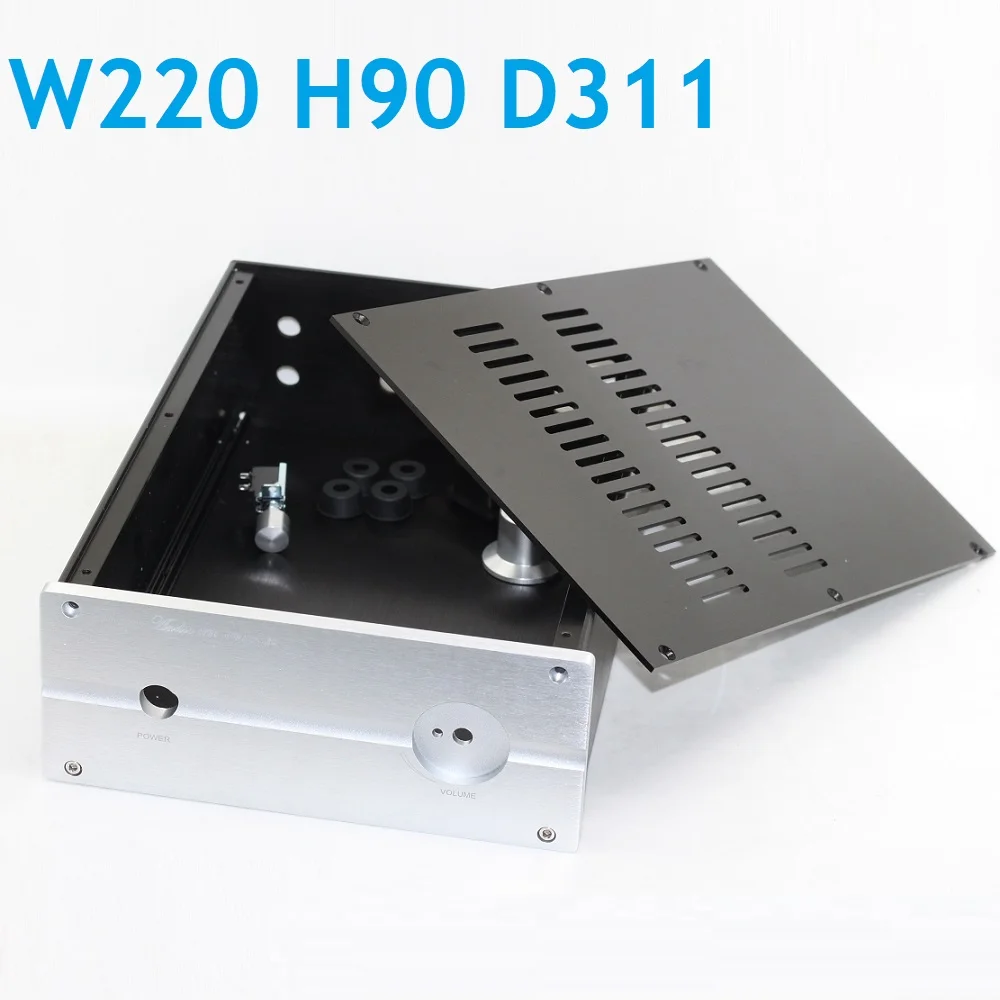 

W220 H90 D311 Preamp Aluminum Power Amplifier Case Headphone AMP DAC Enclosure DIY Hifi Audio Box Anodizing Shell Preamplifier