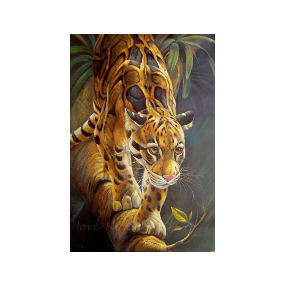 Diamant 5D Diy Diamond Painting Cross Stitch Leopards That Walk On Trees Needlework Diamond Embroidery Full Diamond Decoratives