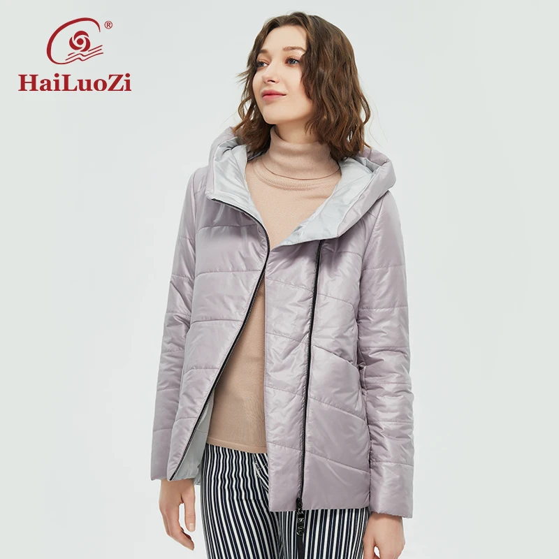 Hailuozi 2022 Vrouwen Lente Jas Herfst Winter Mode Toevallige Korte Parka Dunne Katoenen Hooded Vrouwen Jas Warm Uitloper 10