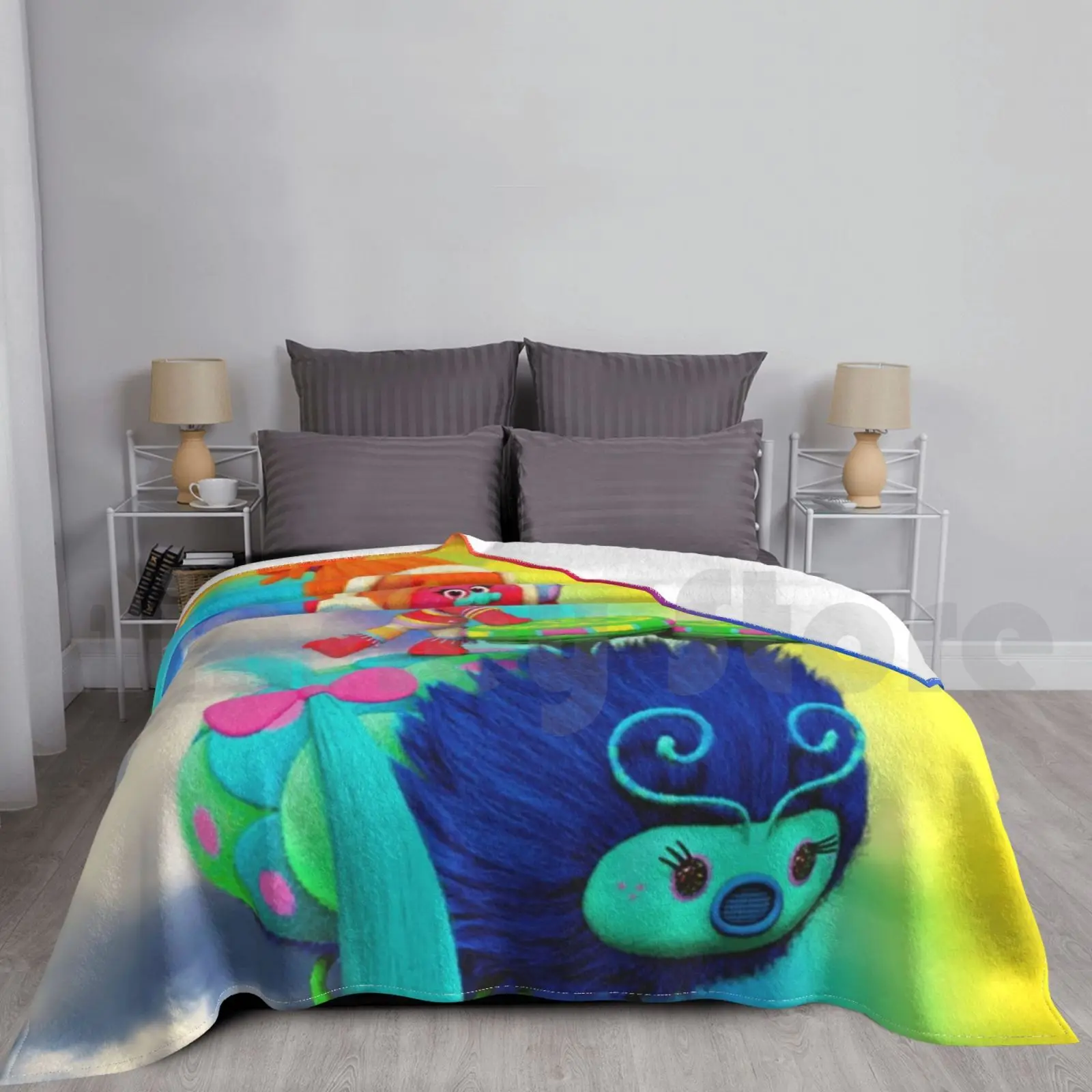 Trolls Dj Suki And Poppy Blanket Fashion Custom Trolls Poppy And Branch Trolls Poppy And Branch As Humans Trolls 2