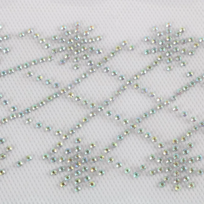 1 line hotfix rhinestone flower floral Heat transfer design iron on motif trimmings trims appliaque for dress