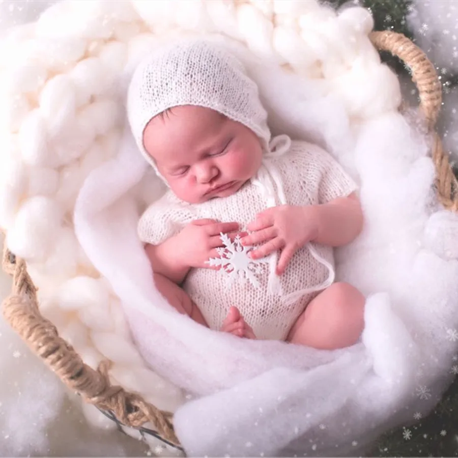 

Hand knitted Mohair Fotography Baby Clothes Newborn Photography Props Baby Romper Set Indoor DIY Photo Studio Accessories