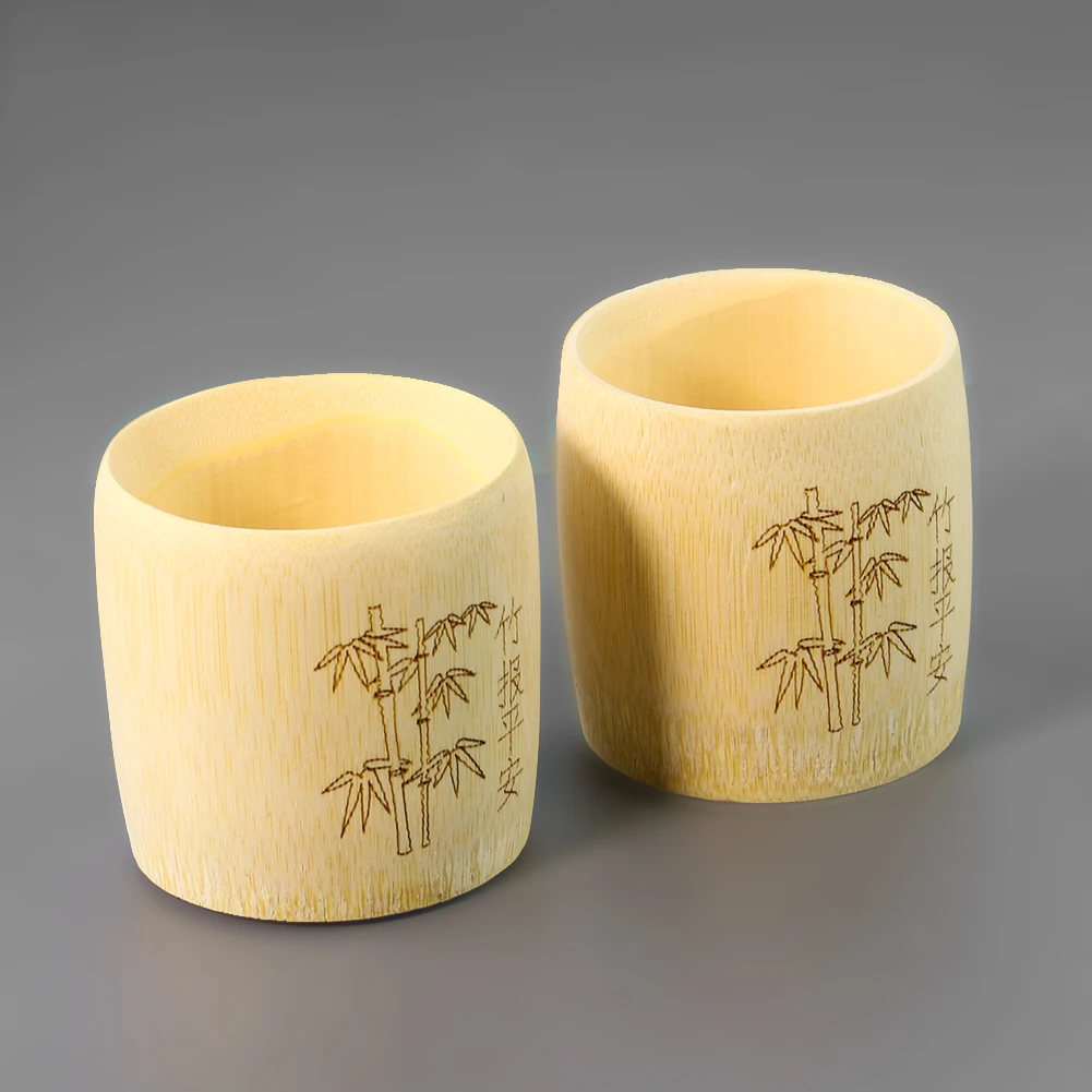Natural Healthy Bamboo Tableware Drinking Cup Tea Cereal Juice Milk Coffee Beer Cup Chinese Style Wooden Cup for Kitchen Home