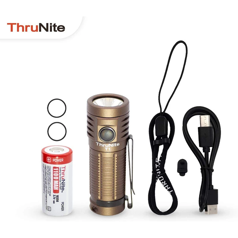 ThruNite-linternas de mano T1, 1500 lúmenes, CREE XHP50, magnéticas, recargables por USB, EDC, atenuación continua, linterna de bolsillo Original