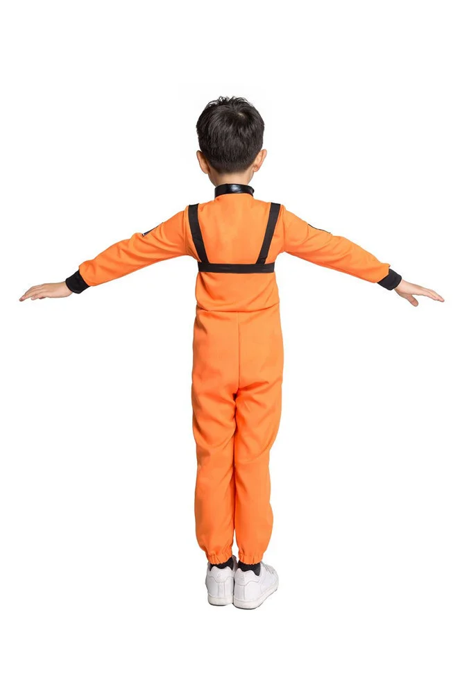 Nieuwe Kinderen Ruimte Astronaut Kostuum Pilot Jumpsuit Oranje Honkbal Pak Kinderen Kleding