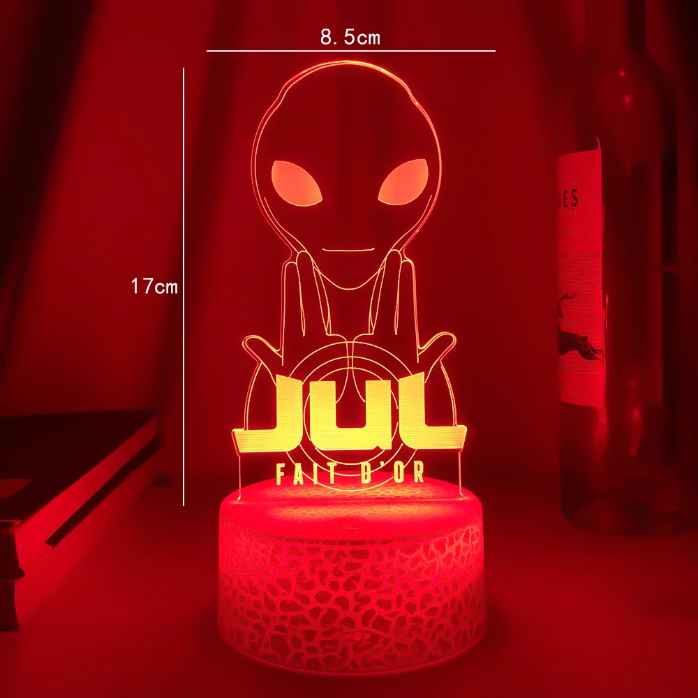 Anime 3d Lamp Julien Mari for Kid Bedroom Decor Rapper Jul for Home Office Decoration Atmosphere Colorful Desk Lamp Gifts