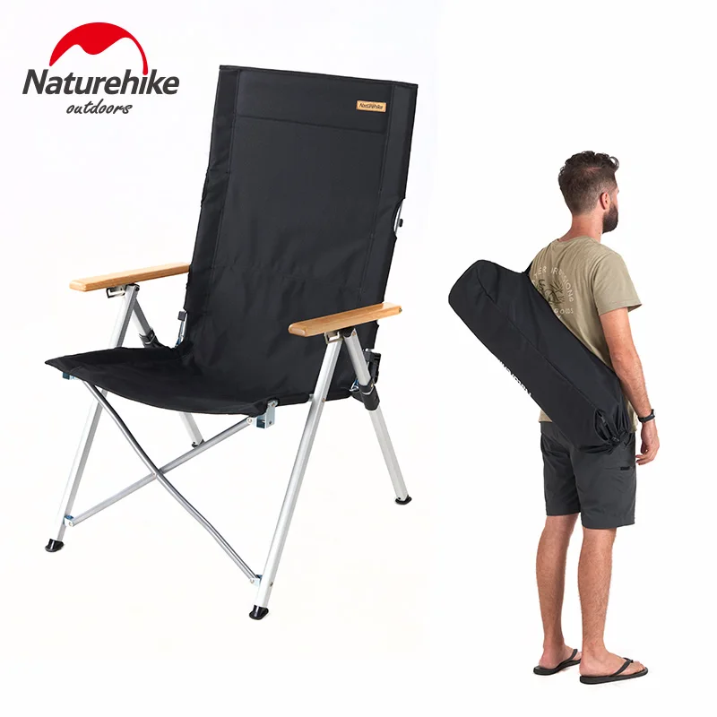 Naturehike Outdoor 600D Oxford Stool Folding Deck Chair Armchair Fishing Chair BBQ Adjustable Camping Recliner Support 140kg