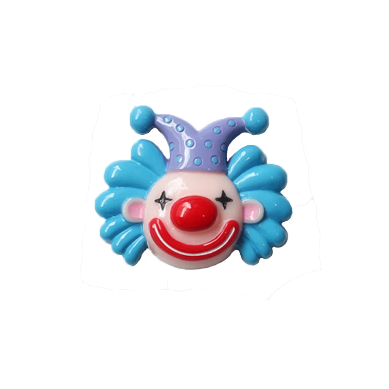 11pcs/Lot Fashion Cute Resin Clown Circus Troupe Gradient Pendant Flatback Charm For Woman Girl Cartoon Jewelry Finding DIY