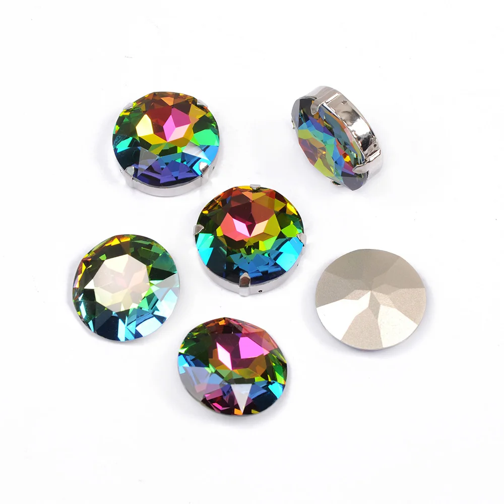 YANRUO 1201 Runde 27mm Genähte Steine Glaskristalle Große Strasssteine Rivoli Pointback DIY Diamantsteine für Schmuck und Kleidung – Detail 3