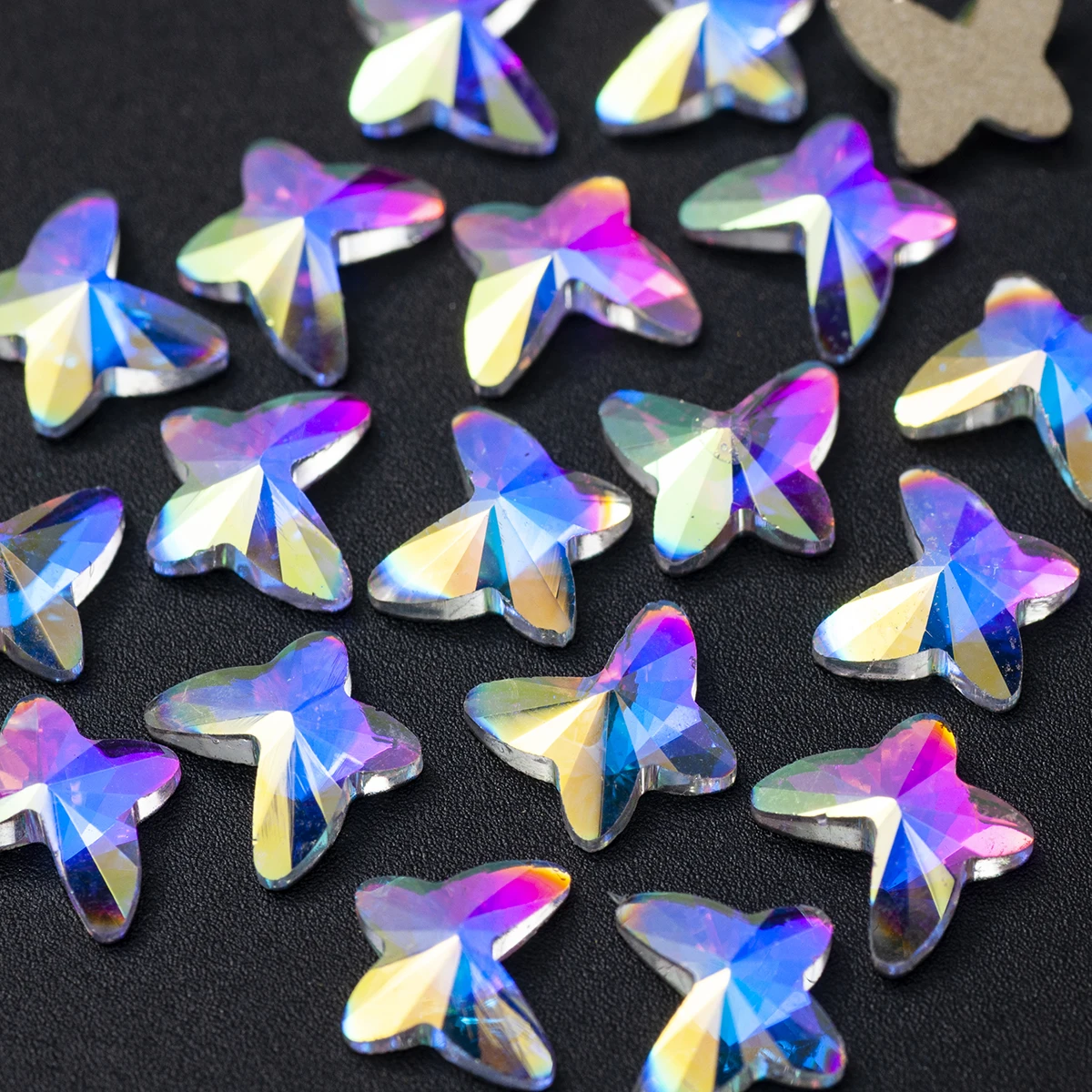 100 Stück A2502 3x4mm 5mm 7x8mm Kristall-Strasssteine für Nageldekoration, flache Rückseite, zum Aufkleben auf Glassteine, DIY-Bastelarbeiten, Nagelkunst – Detail 2