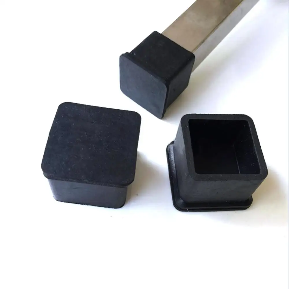 10PCS Quadrat Gummi Stuhl Tisch Füße Rohr Rohr Stick Ende Abdeckung Caps 20 25 30 40 50mm