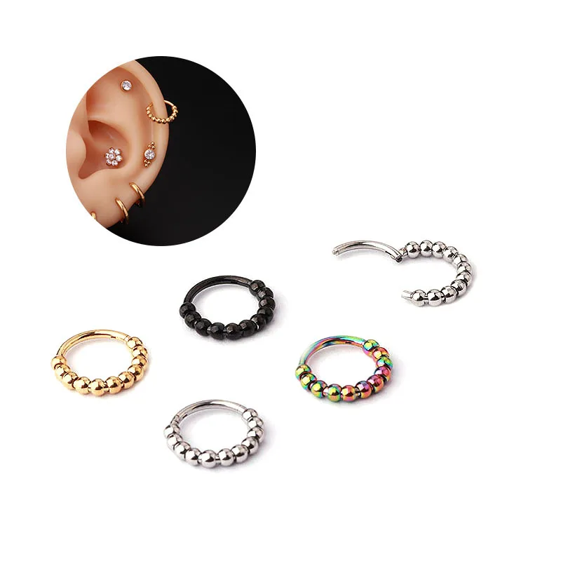 

1pcs Nose Ring Helix Earrings French Punk Hip-Hop Geometric Small Hoop Earrings for Women 2021 Jewelry