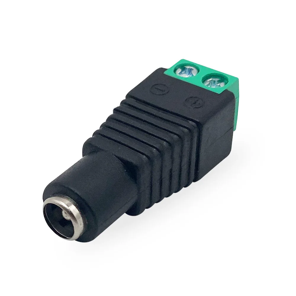 Power Cord Wire to DC 5.5*2.1mm Female Jack Adapter Fast Connector Line Power Plug 5V 12V 24V Led Strip CCTV Camera