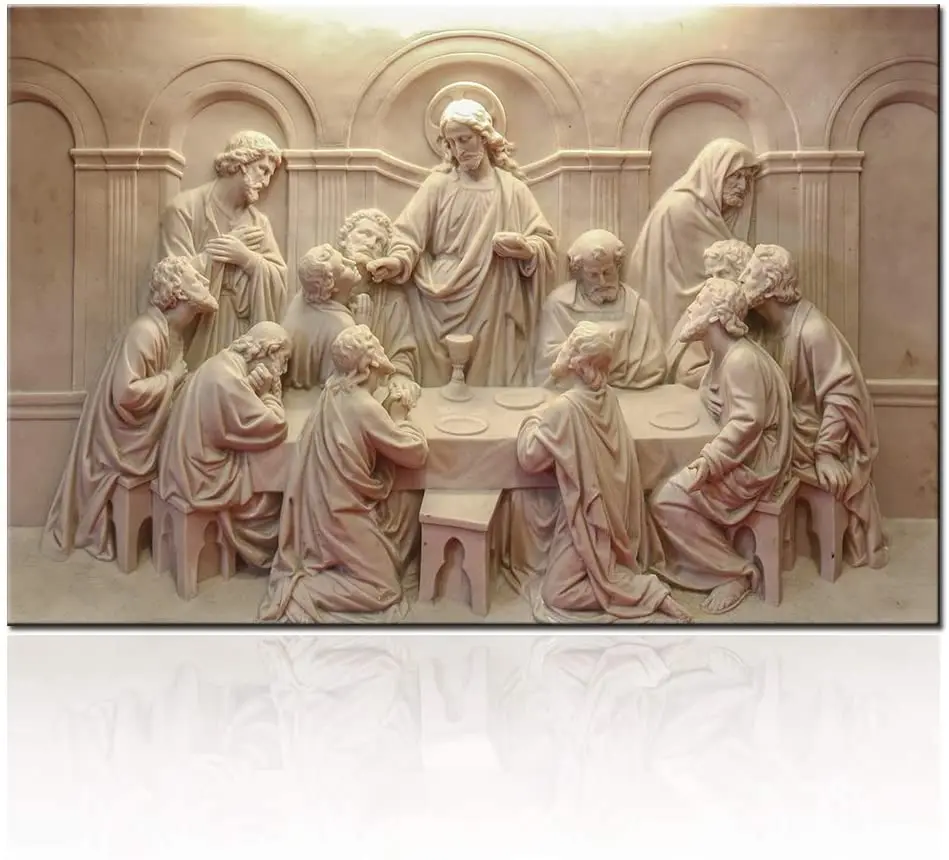 Decorazioni per soggiorno Lord Supper Picture l\'ultima cena scultura dipinti in stile su tela pittura ad olio