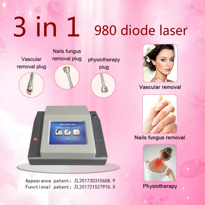 

2019 NEW 3 IN 1 six languages 980nm diode facial vein removal blood instrument beauty equipment