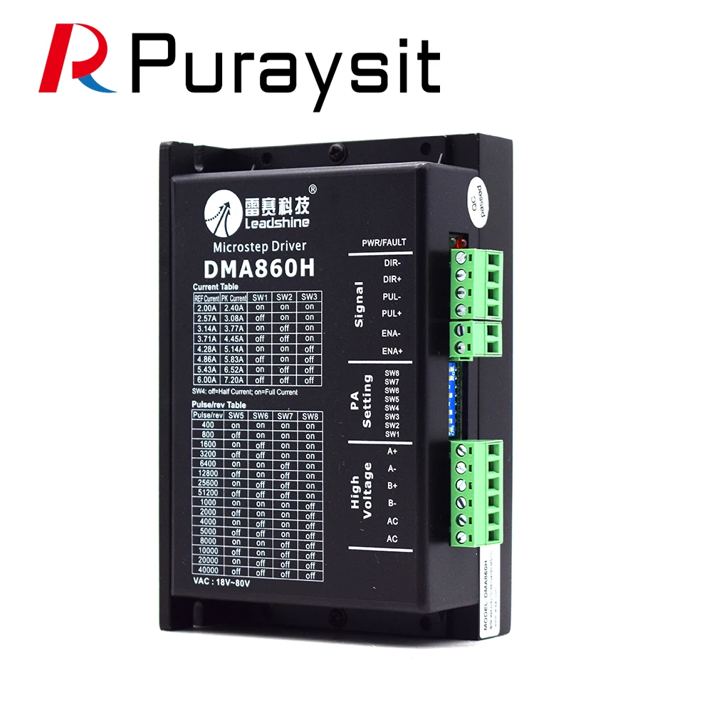 Puraysit Leadshine 2 Phase Stepper Driver DMA860H 1PCS+Leadshine 2Phase Stepper Motor 86HS35 1PCS Torque 3.5N.M