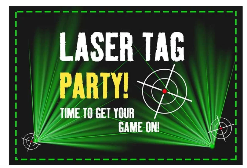 Laser Tag Party Backdrops Black and Green Laser Battle Birthday Party Night Neon Game on Indoor Gun Laser Tag Glow Photo Studio