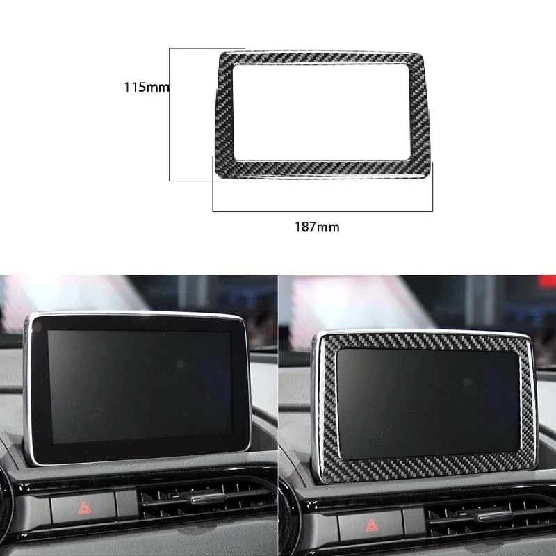 

Fit For Mazda MX-5 Miata Roadster 2016+ ND Carbon Fiber Interiors Display Trim Cover Navigation Frame Sticker Car Accessories