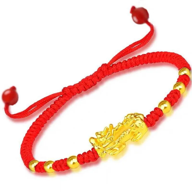 Chinese Style Feng Shui Pi Xiu Bracelet & Bangle New Fashion Lucky Red Rope Weaving Charm Bracelet Bring Wealth Health Jewelry