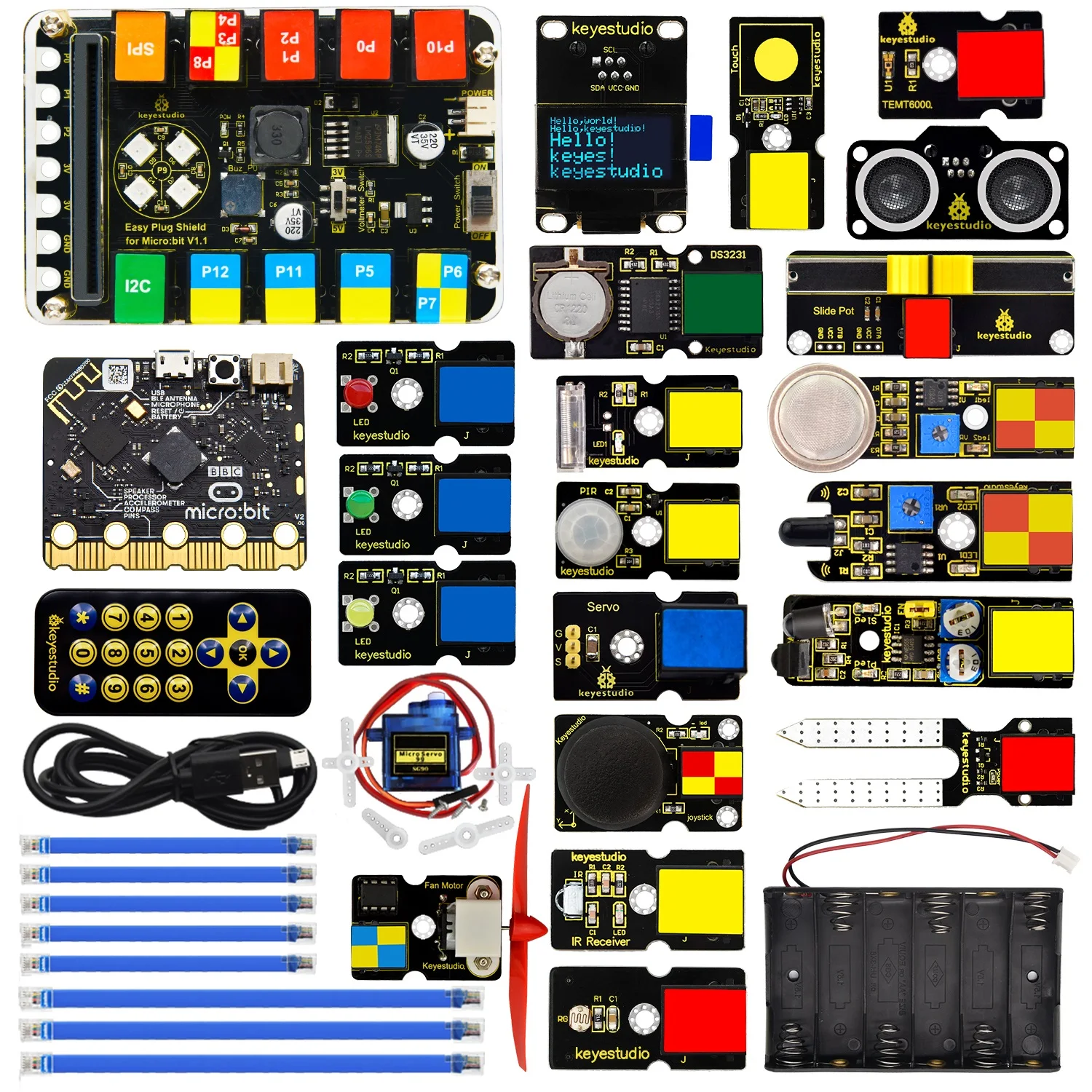 

Keyestudio BBC Micro : bit V2 EASY Plug Ultimate Starter Kit for STEM EDU Education Program Kit for Micro bit Children Toy