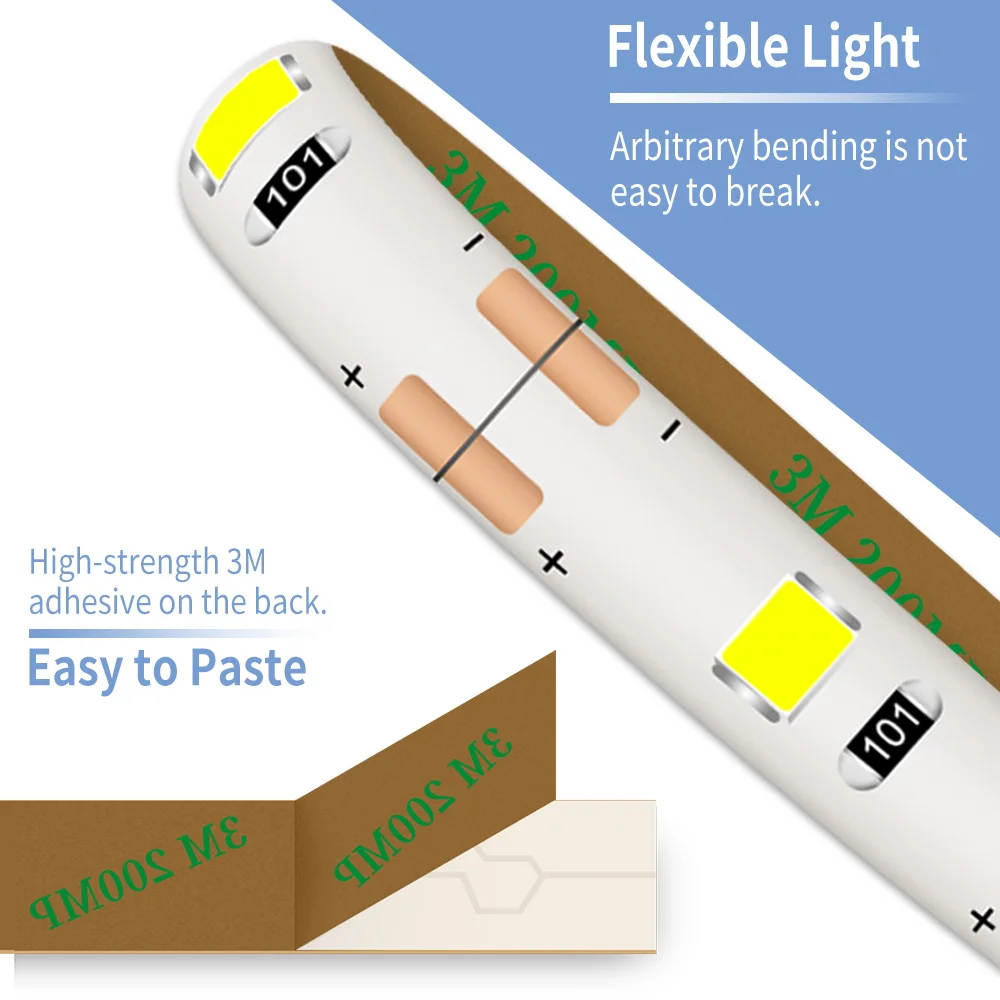 Imagem -02 - Hollywood Flexível Vaidade Luz Pode Ser Escurecido Led Espelho de Maquiagem Lâmpada Usb Luz Cosméticos Tira Penteadeira 50cm 1m 2m 3m 4m 5m Lâmpada