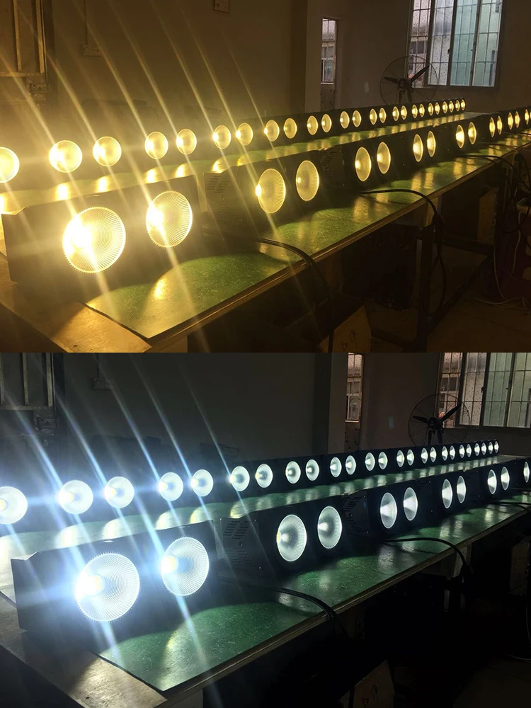 Iluminação para palco de controle dmx, 2 olhos de led cob par 200w, luz cegante cob com duas lentes, branco frio e branco quente 2 em 1, luzes para festas de dj