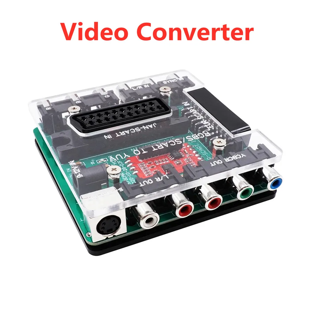 

SCART RGBS to YUV YCBCR Video Converter SCART (EUR) & SCART (JAP) to YCBCR PCB Converting BOX for MD / SS / DC / PS/ SFC console