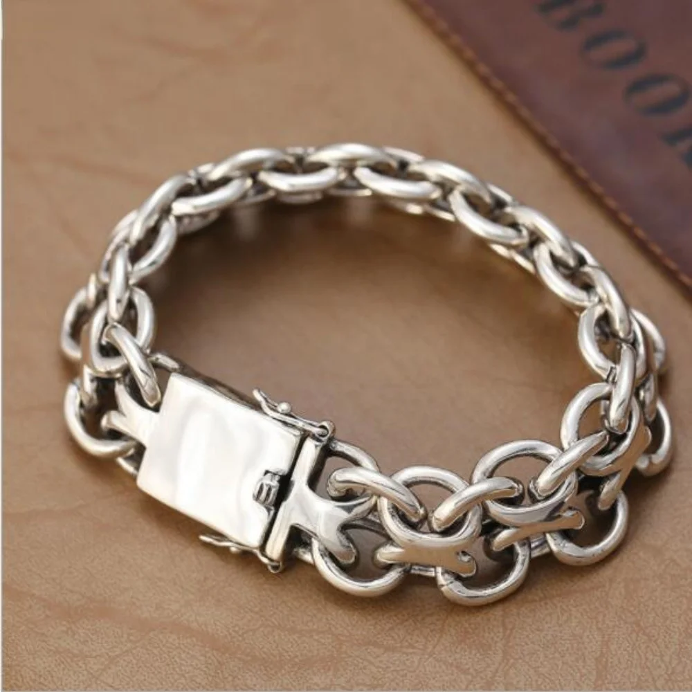 Sterling Silver Bracelet Popular Personality Thai Silver Horsewhip Hand Chain Pure Argentum Jewelry For Trend Men