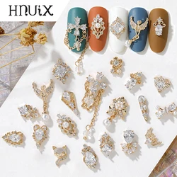 HNUIX 2pc 3D metal Zircon Nail art jewelry japanese nail decorations top quality zircon crystal manicure zircon diamond charms