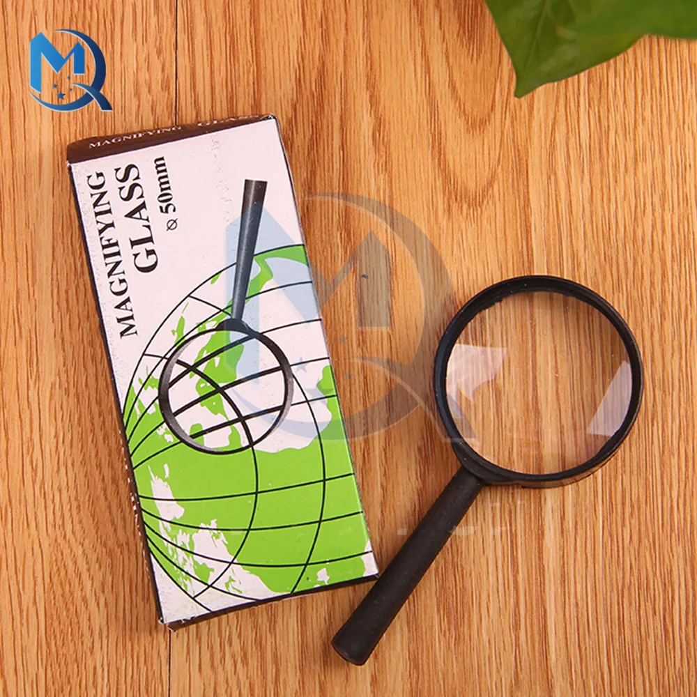 100mm Magnifier ABS Plastic Lens 5 Times Handheld Convenient Magnifying Glass for Hobbies Stamps Postcards Reading Newspapers