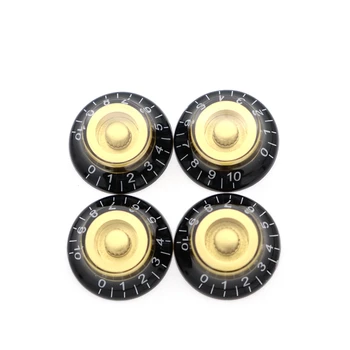 4Pcs חשמלי גיטרה בס מגבעת בקרת מהירות ידיות נפח עבור אפיפון לס פול חשמלי גיטרה בס שחור