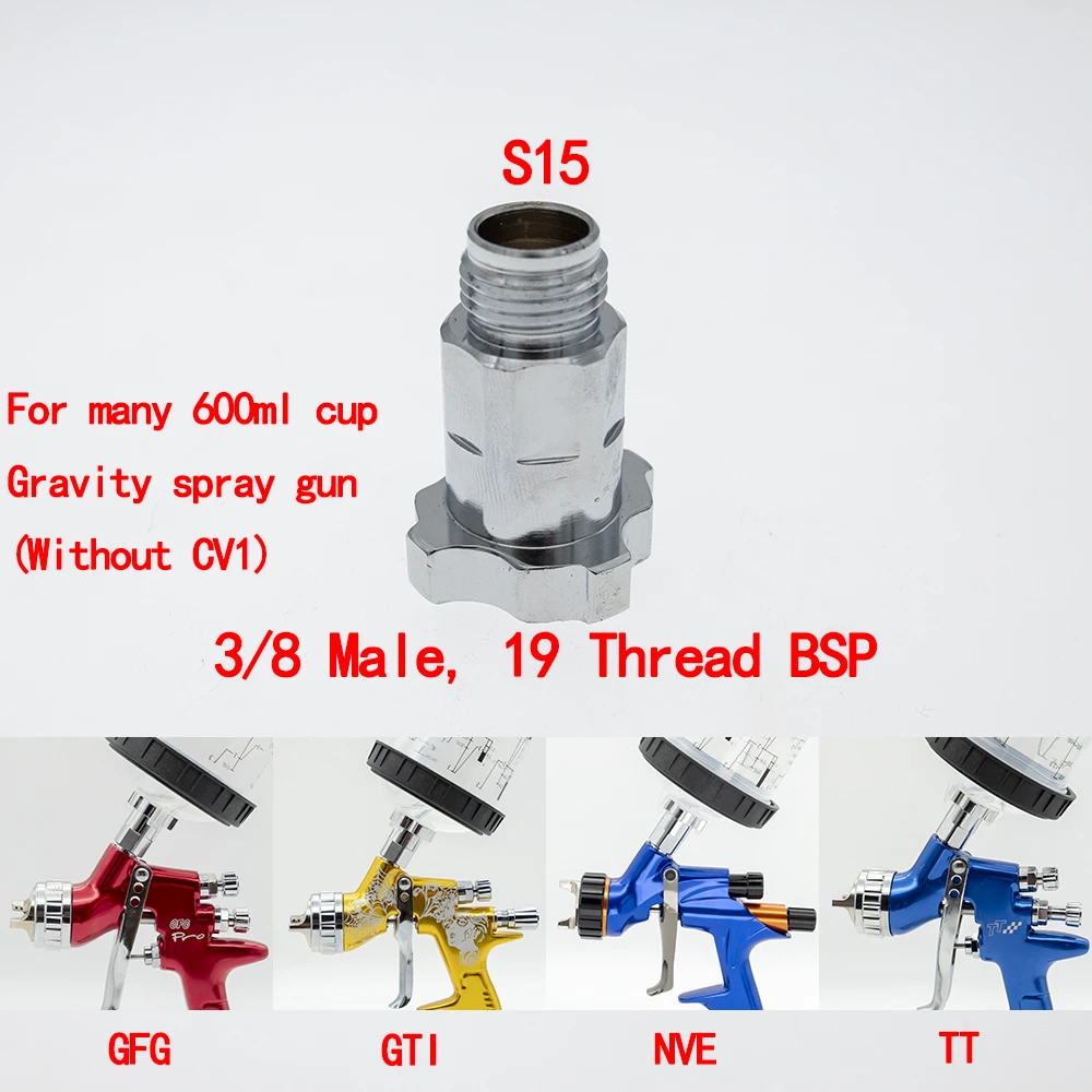 Imagem -05 - Todos os Cobre Pistola de Pulverizador Conector Pps Adaptador Pistola Copo Adaptador para Pistola de Pulverização Descartável Copo de Medição