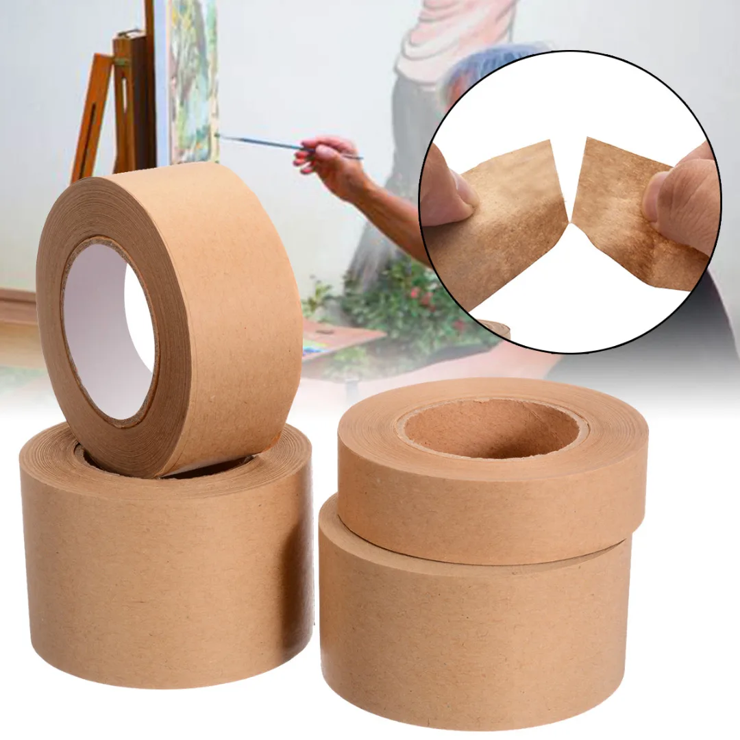 1 Roll 30m Gummed Kraft Paper Brown Bundled Adhesive Masking Paper Tape for Box Sealing  Packaging Tools