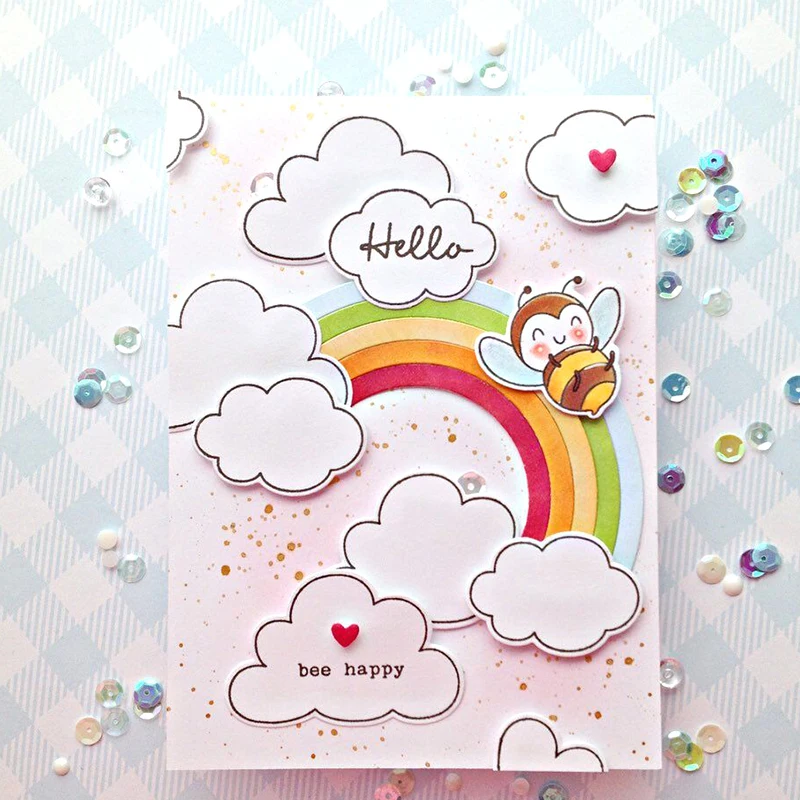 Lucky Goddess Metal Cutting Dies Rainbow sun clouds diy Scrapbooking Photo Album Decorative Embossing Paper Card Crafts Die