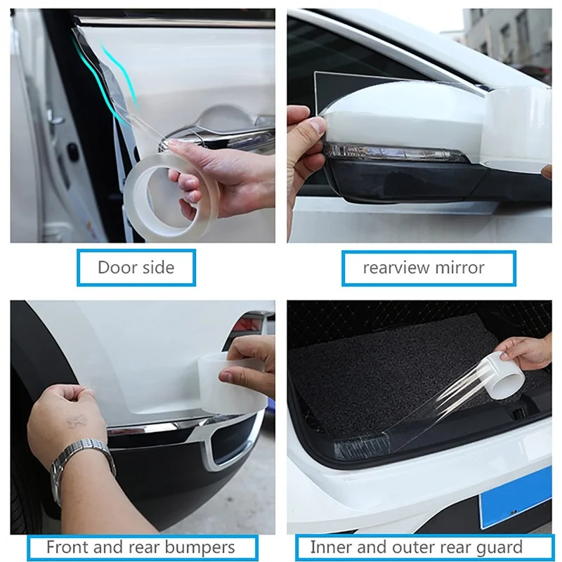 Universal 3M 5M 10M Car Anti-collision Strip Nano Tape Scratchproof Threshold Transparent Film Door Edge Rim protector Stickers