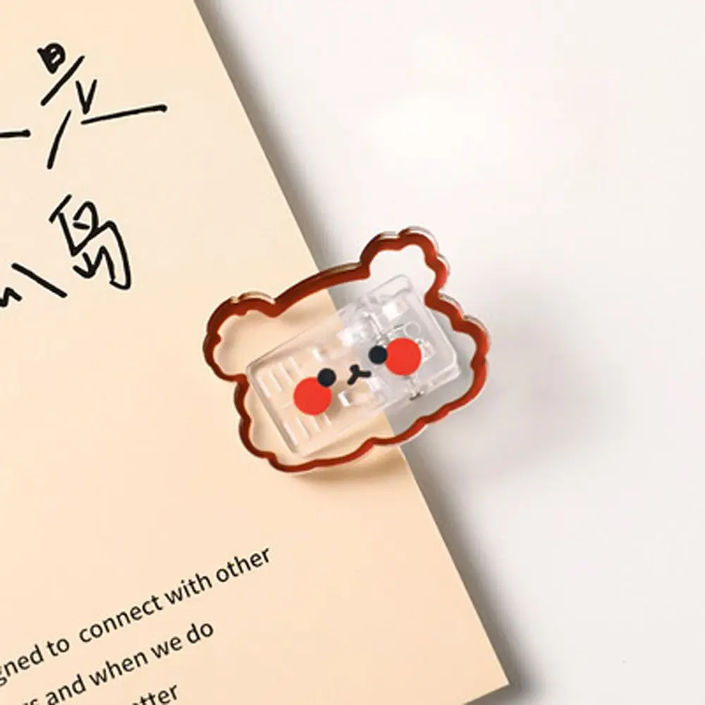 1pc Cartoon Acrylic Clip Girl Small Clips Decoration Photo Student Stationery Paper Folder Clip Snacks Sealing Clip