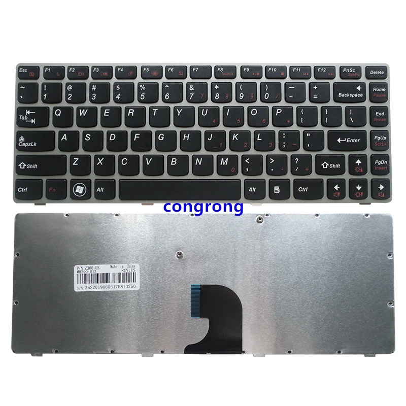 

US laptop keyboard FOR Lenovo Z360 Z360A Z360G Z360P G360 G360A brown with frame keyboard