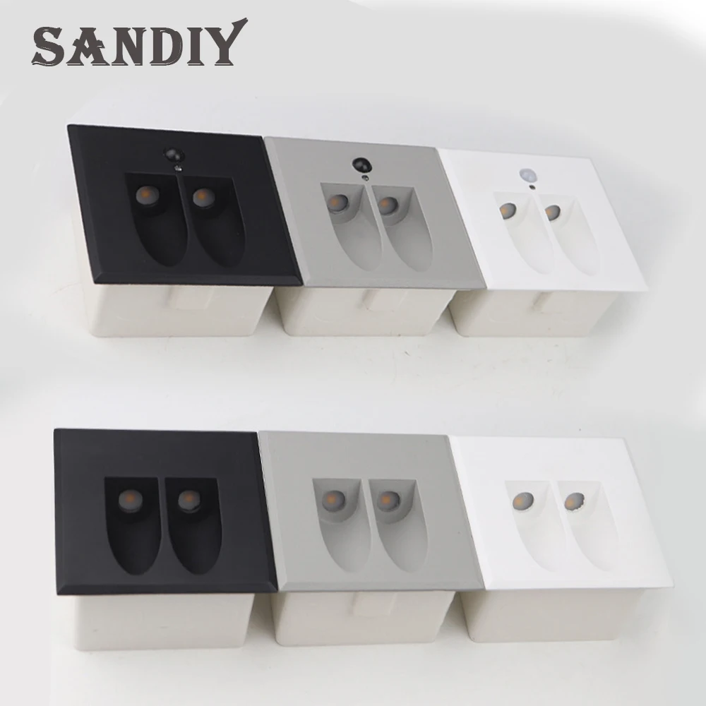 

SANDIY Sensor Wall Lamp Waterproof Step Lights Motion Detector Nightlights Outdoor Led Luminaire for Stair&Ladder Balcony Yard