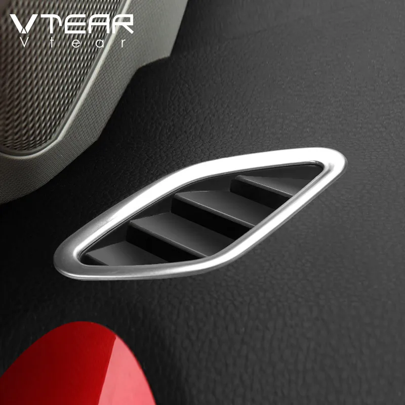 Vtear for MG ZS car air outlet cover decoration frame accessory stainless steel trim accessories interior parts sticker moulding