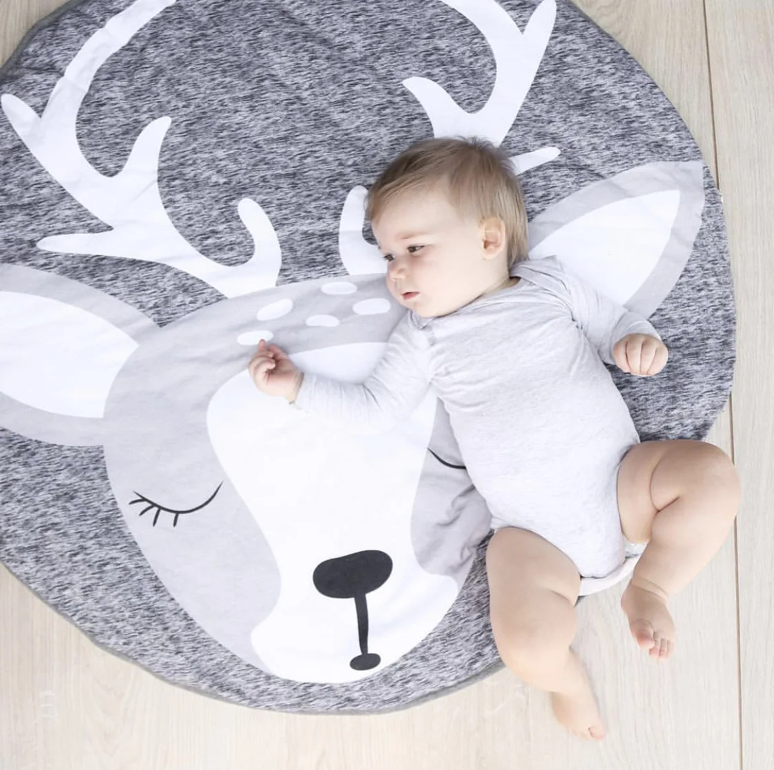 INS Nordic children's Room Crawling Mat Christmas Elk Baby Play Pad Cotton Game Carpet Kids Room Decor Photography puntelli