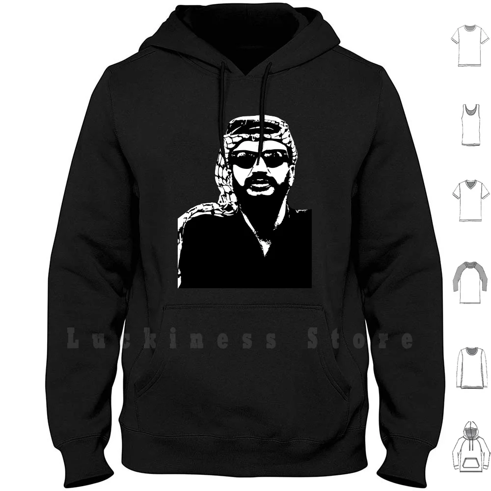 General Yasser Arafat Hoodies Long Sleeve Yasser Arafat Yasser Arafat Palestine General Palestinian Leader Abdel