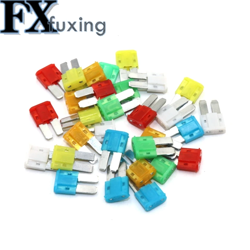 50pcs Fuses Mini Small Medium M2 Micro Car Fuse 1A 2A 3A 5A 7.5A 10A 15A 20A 25A 30A 35A 40A 45A 50A Amp Clip Fuse Car Truck Hot