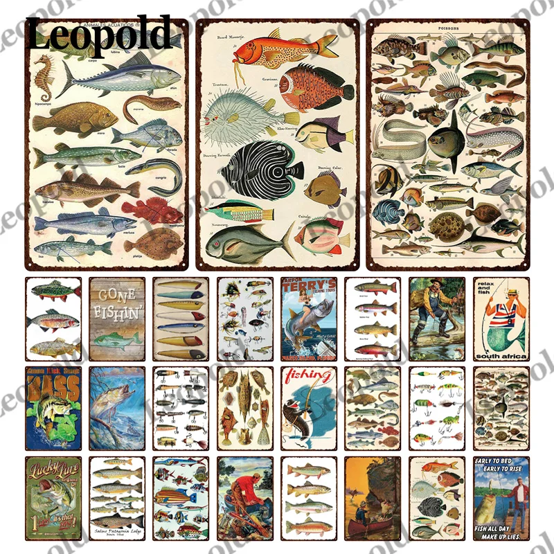 

Металлический Налет серия животных природный пейзаж рыба и пожилый сад коридор комната Ретро украшение