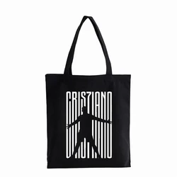 Cristiano Ronaldo – sac à main de shopping CR7, sac à bandoulière Fashion pour adolescent étudiant, fourre-tout écologique en toile pour peinture artistique