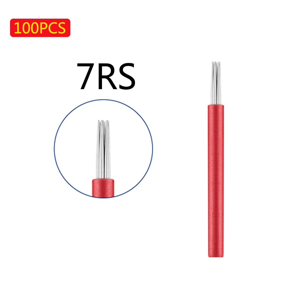 100PCS 3R 5R 7R 12R 17R RL RStattoo needle Semi permanent makeup microblading blade manual pen fog needle tattoo accessory