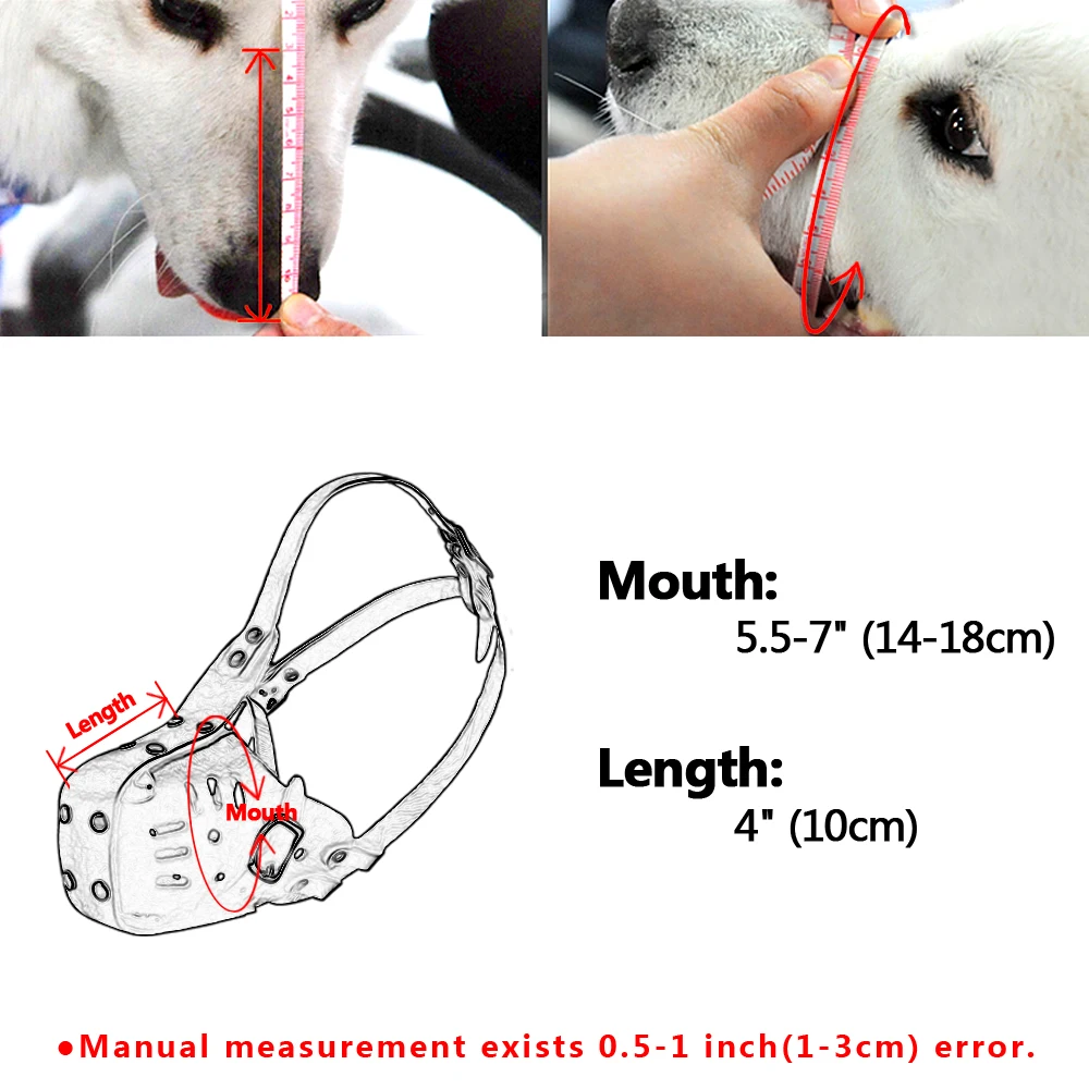 Genuine Leather Dog Muzzle Adjustable Dog Muzzle Pet Supplies for Lagre Dogs Pitbull Training Prevent Biting Chewing Barking