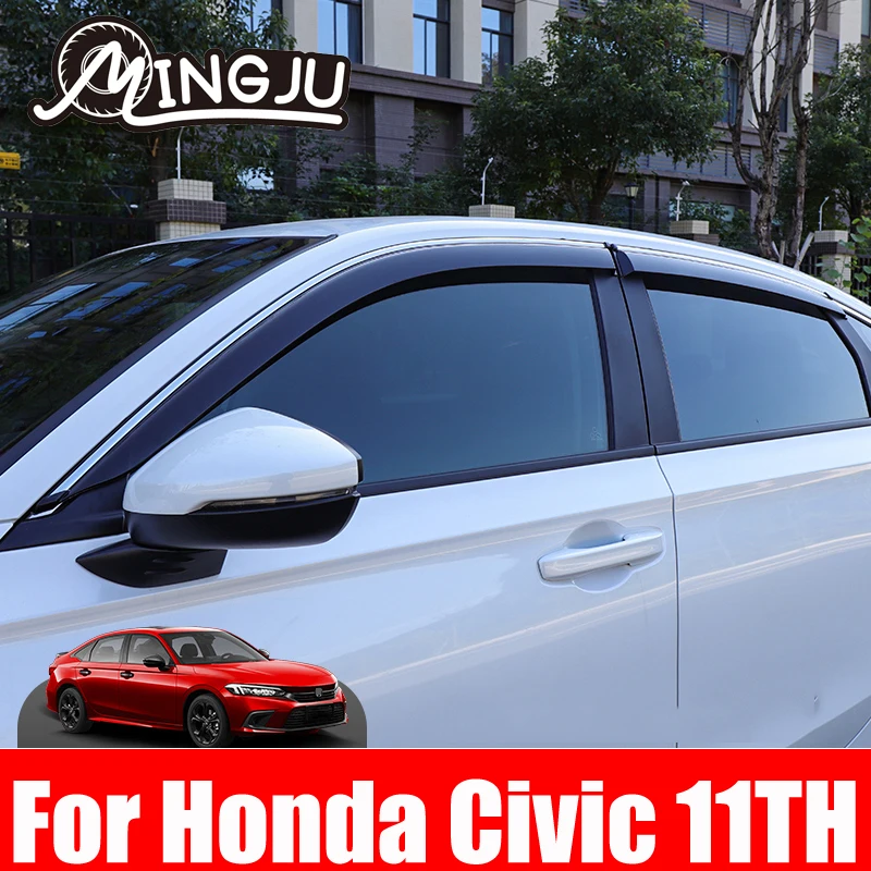 

For Honda Civic 11th 2022 Window Visor Awnings Shelters Vent Shades Sun Rain Deflector Guard Auto Accessories