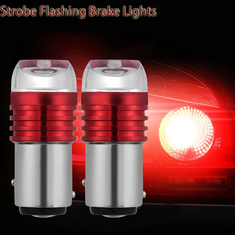 

2X Red 1157 BAY15D P21/5W Strobe Flash Light Brake Blink Led Tail Reverse Bulb